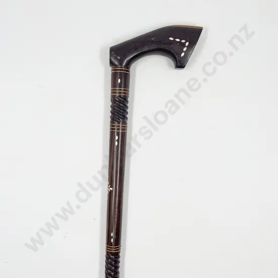 Pacific Island Rosewood Inlaid Walking Stick