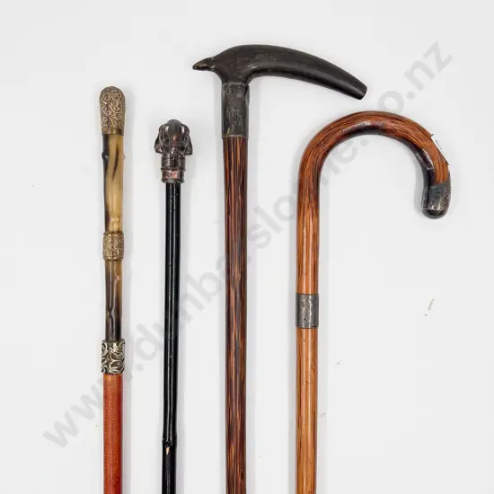 Four Vintage Walking Sticks