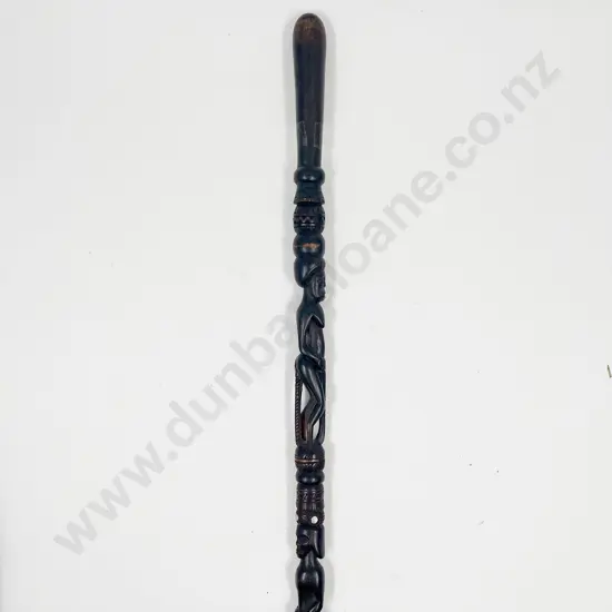 Pacific Island Ebonized Talking Stick