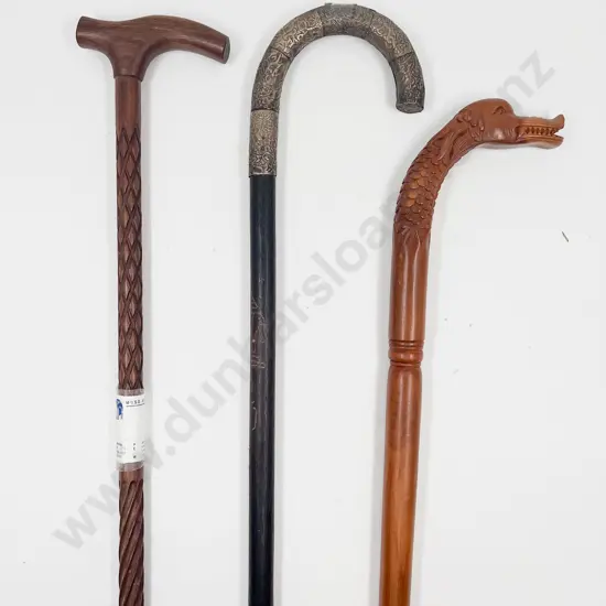 Three Various Walking Sticks