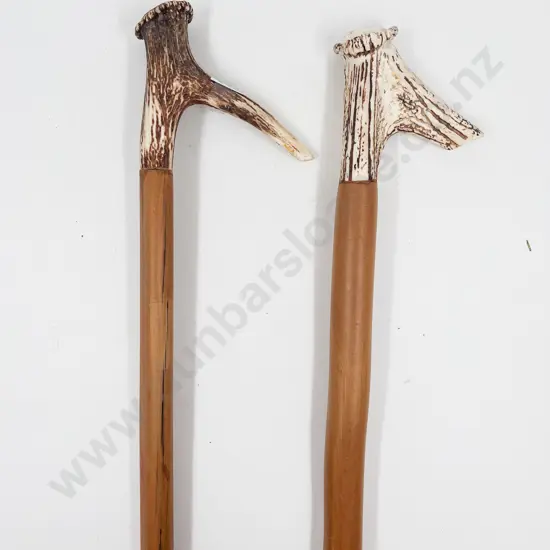 Two Antler Handled Walking Sticks