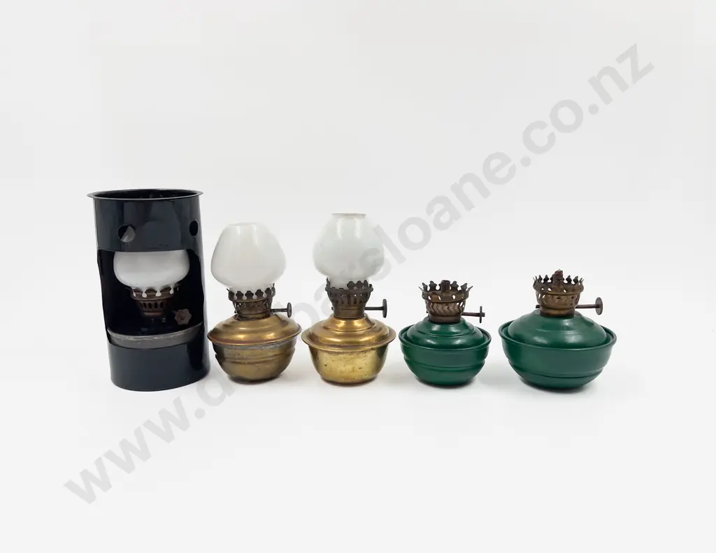 Five Assorted Small Kerosene Lamps Image 1++