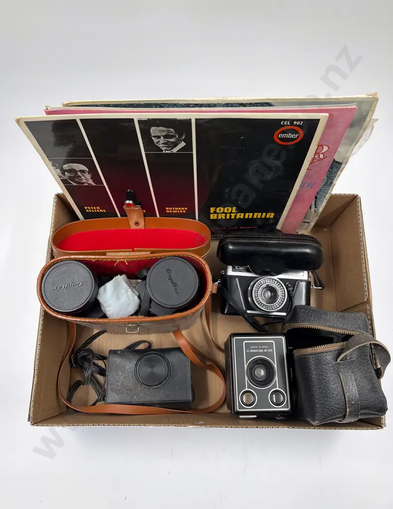 Qty of Assorted Cameras with Binoculars in Case etc Image 1++