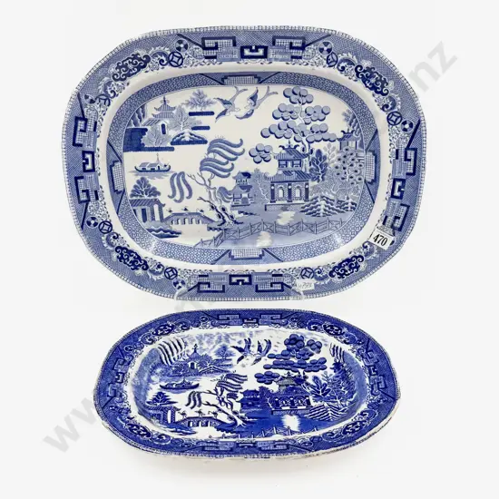 Willow Pattern Ashet & Smaller Example