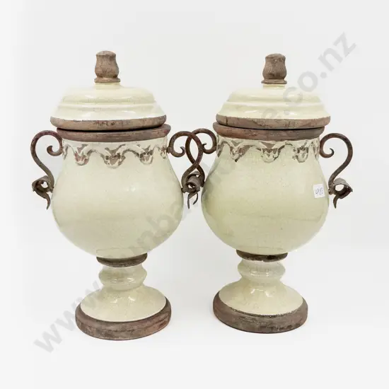 Pair Possible Laura Ashley Lidded Urns