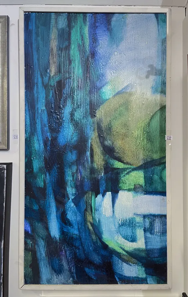 Julia van Helden - Hills Water Bush I - Oil on Board Image 1++