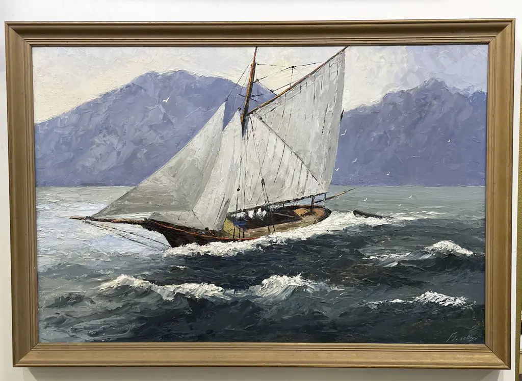 Flischer - Sailing Scene - Oil on Board Image 1++