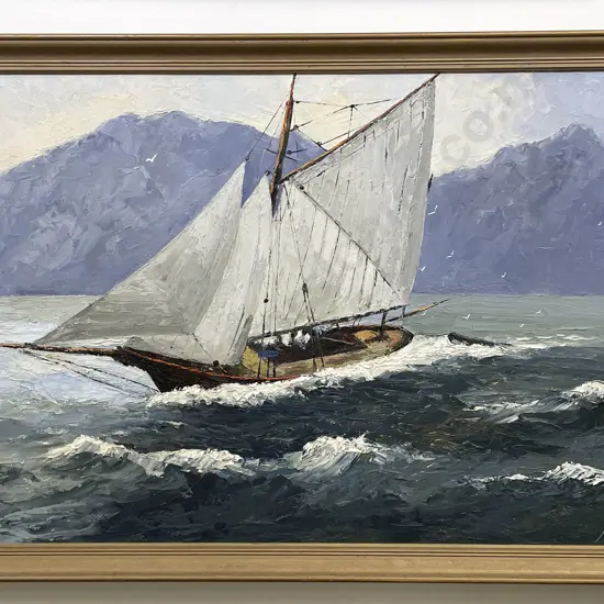 Flischer - Sailing Scene - Oil on Board