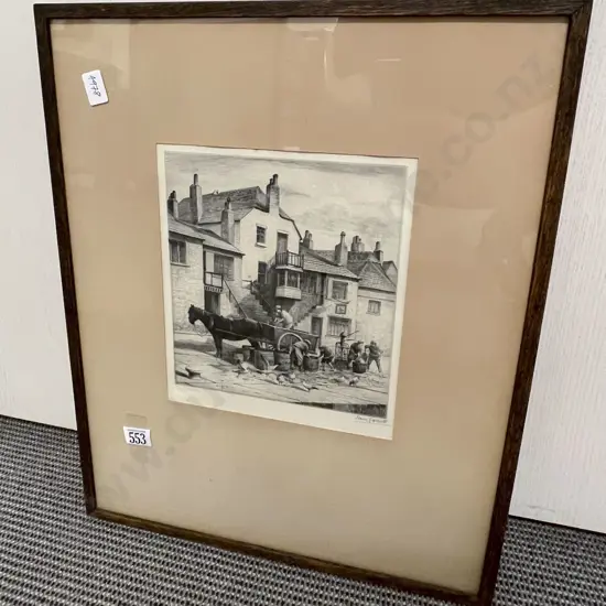 Sam Garratt - The Fish Quay - Drypoint Etching