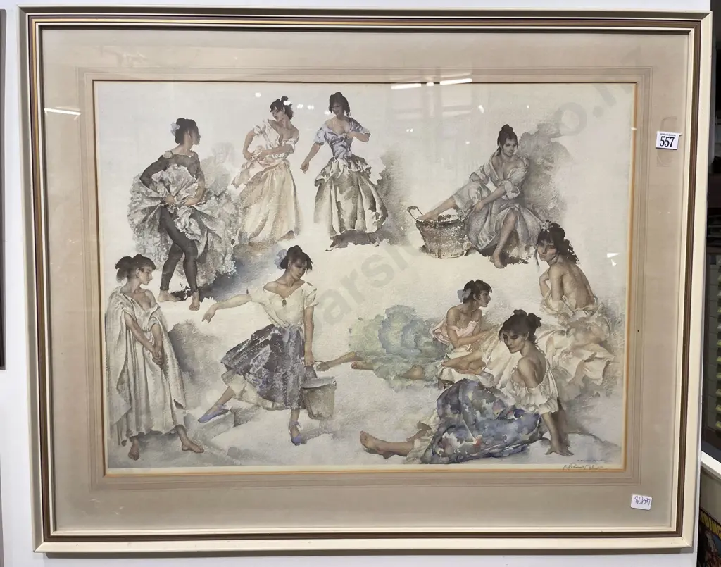 Sir William Russell Flint - Female Study - Signed Print Image 1++