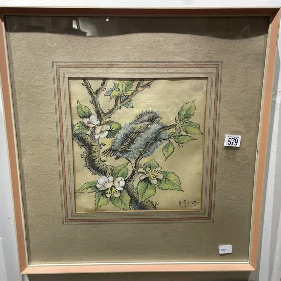 A. Aereg - Ornithological Study - Ink & Pastel on Paper