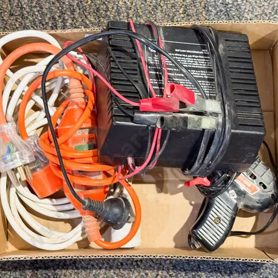 Battery Charger & Assorted Electronics together with Soldering Gun