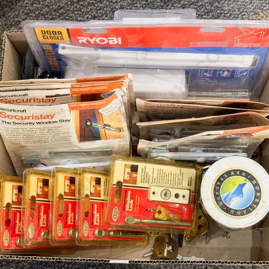 Boxed Quantity of Assorted Door & Window Fittings