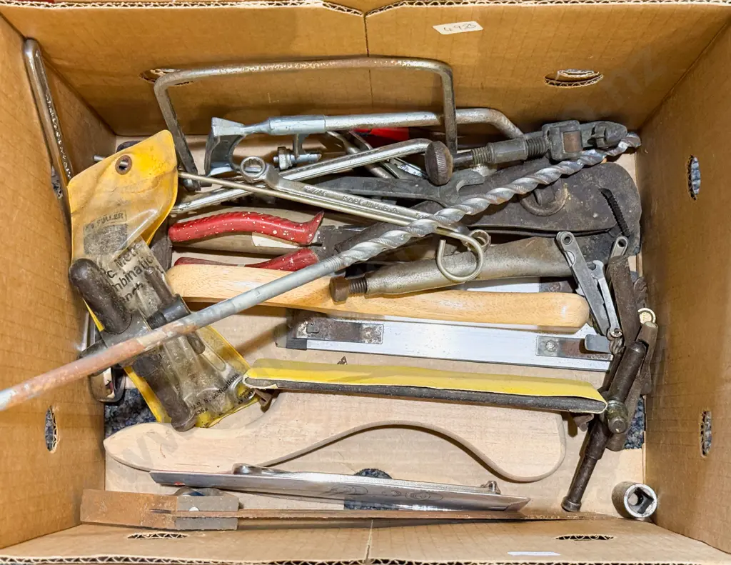 Box of Assorted Tools Etc Image 1++