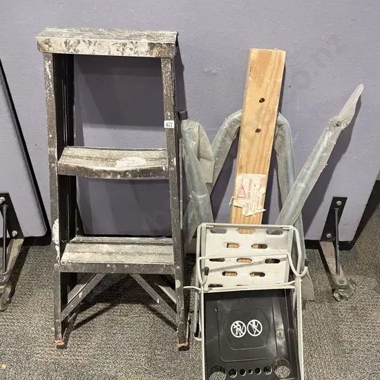 Step Ladder together with Platform & Tray & Folding Saw Horse