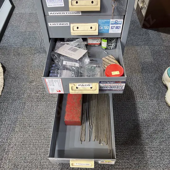 Multi-Drawer Steel Cabinet with Assorted Tools & Accessories