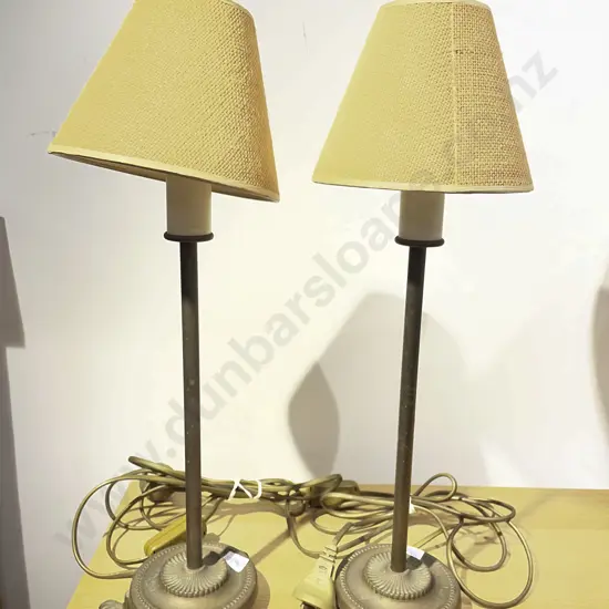 Pair of Brass Footed Table Lamps