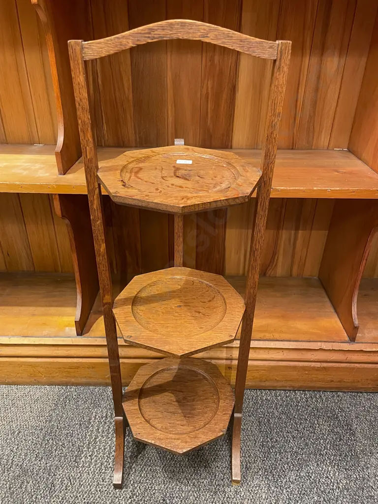 Oak Three Tier Plate Rack Image 1++