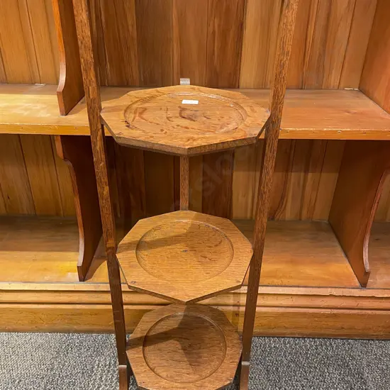 Oak Three Tier Plate Rack