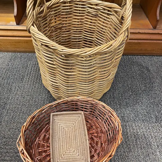 Wicker Basket & Assorted
