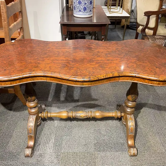Burr Walnut Reproduction Centre Table