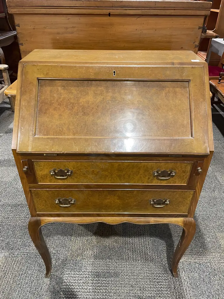 Burr Walnut Writing Bureau Image 1++
