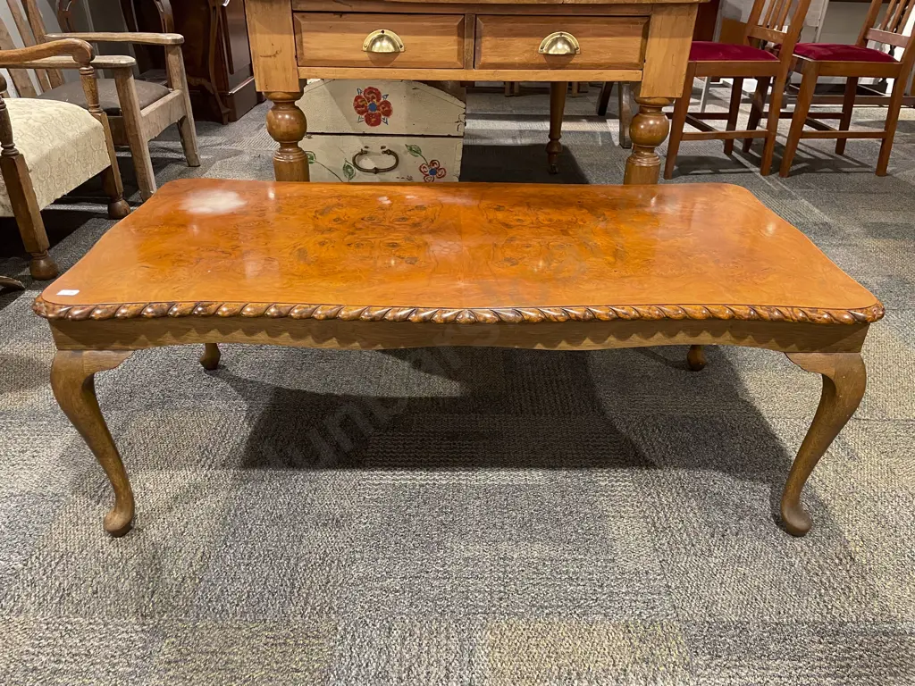 Reproduction Burr Walnut Coffee Table Image 1++