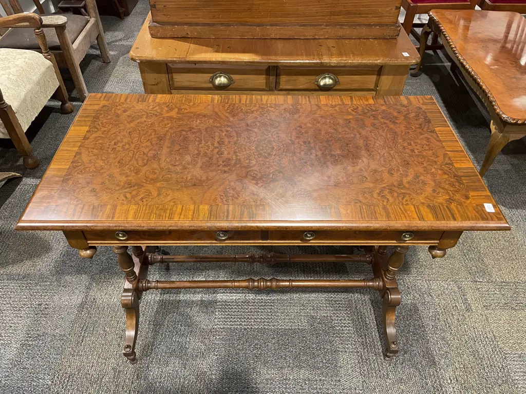 Reproduction Burr Walnut Sofa Table Image 1++