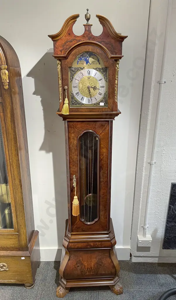 Reproduction Burr Walnut Longcase Clock Image 1++