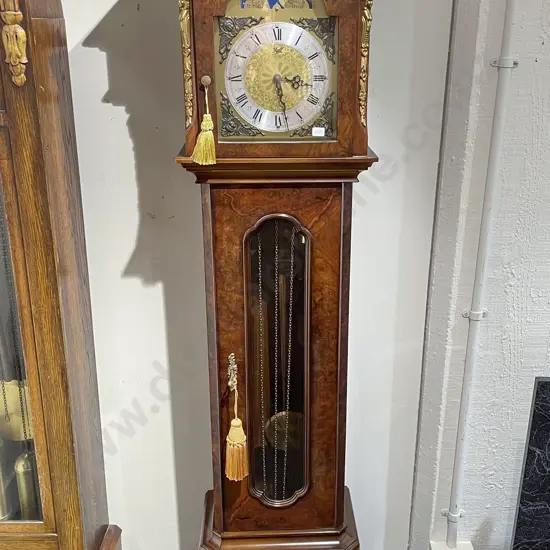 Reproduction Burr Walnut Longcase Clock