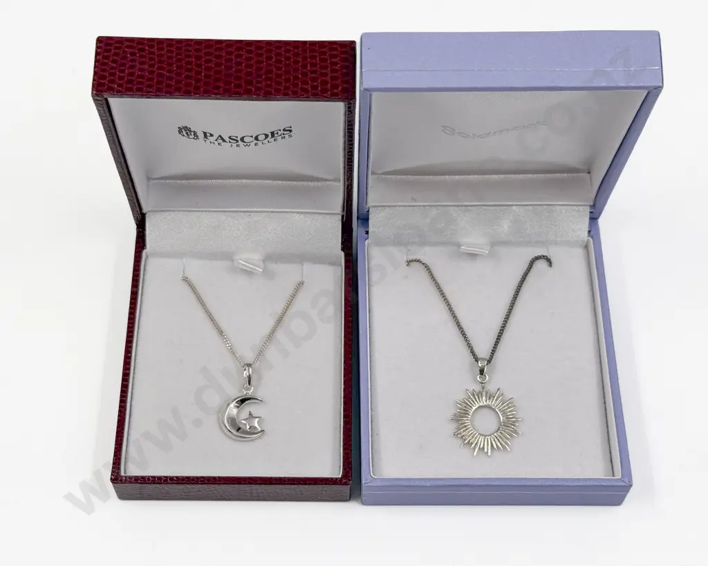 Two Sterling Silver Pendants on Neck Chain Image 1++