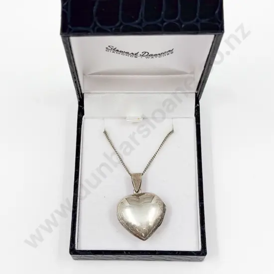 Sterling Silver Heart Locket Pendant on Neck Chain