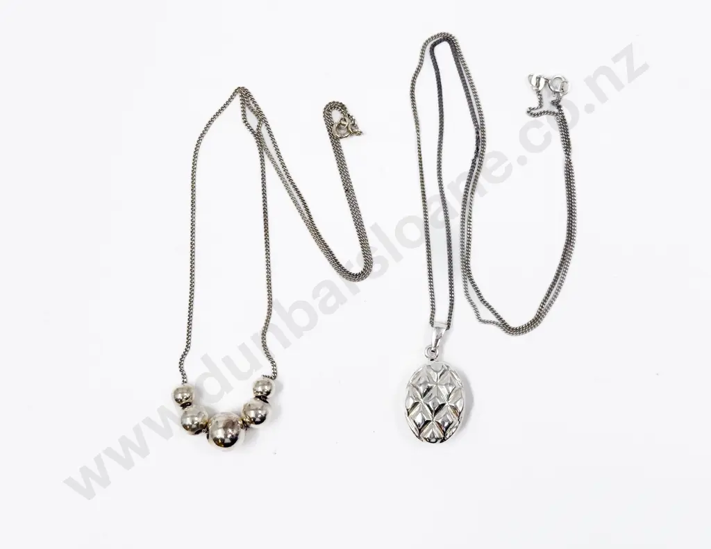 Two Sterling Silver Necklaces Image 1++
