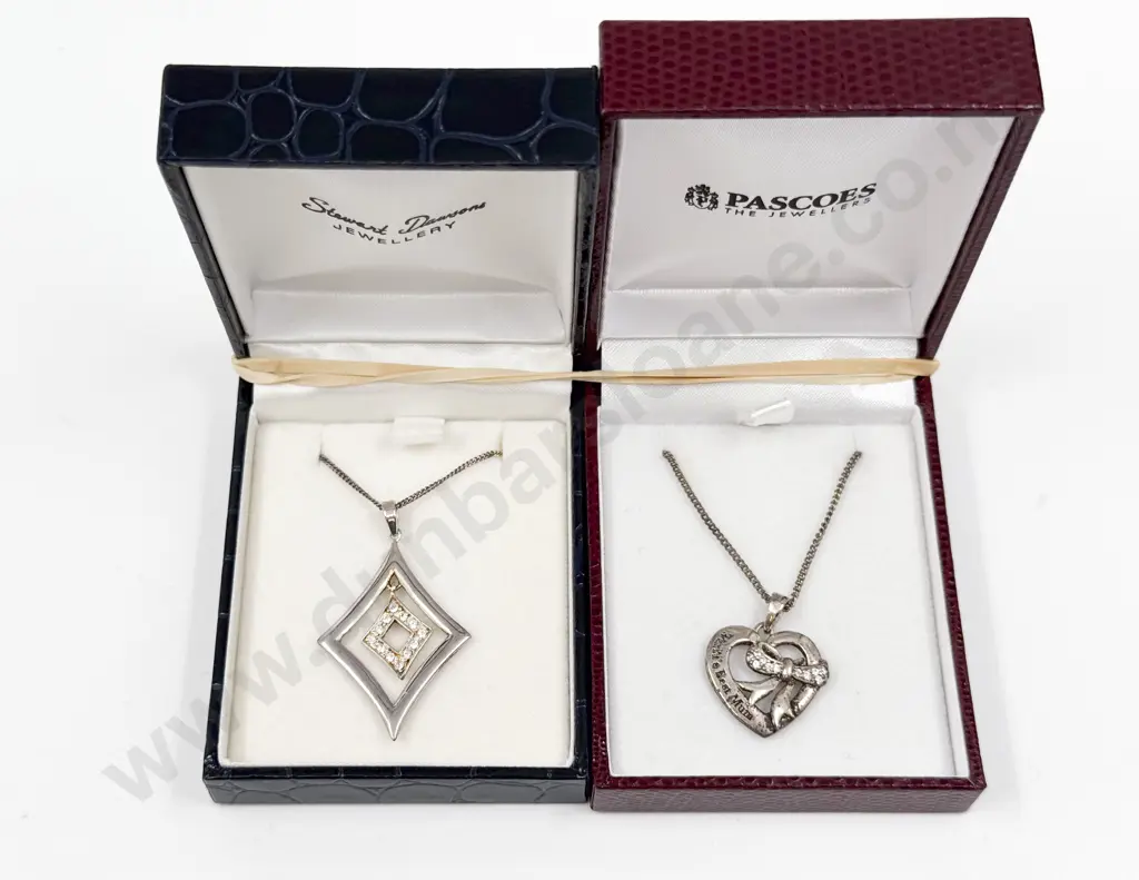 Two Sterling Silver Pendants on Neck Chain Image 1++