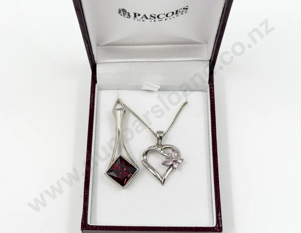 Two Sterling Silver Pendants on Neck Chain Image 1++