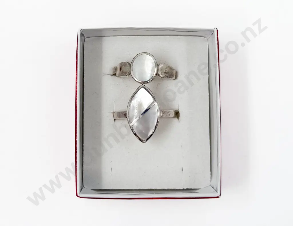 Two Sterling Silver MOP Rings Image 1++