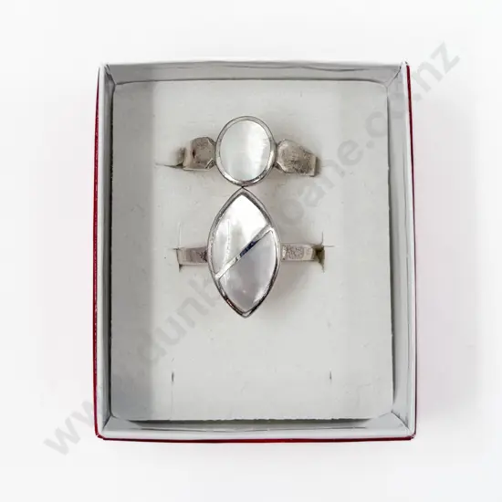Two Sterling Silver MOP Rings