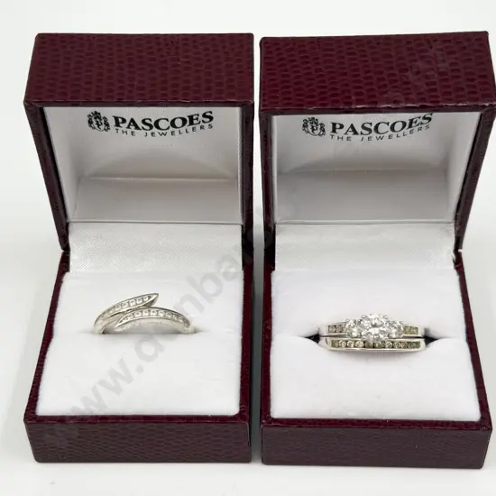Three Sterling Silver and Cubic Zirconia Rings