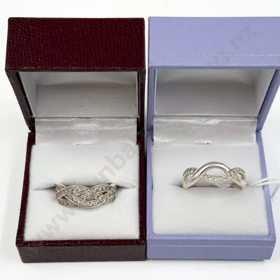 Two Sterling Silver and Cubic Zirconia Rings