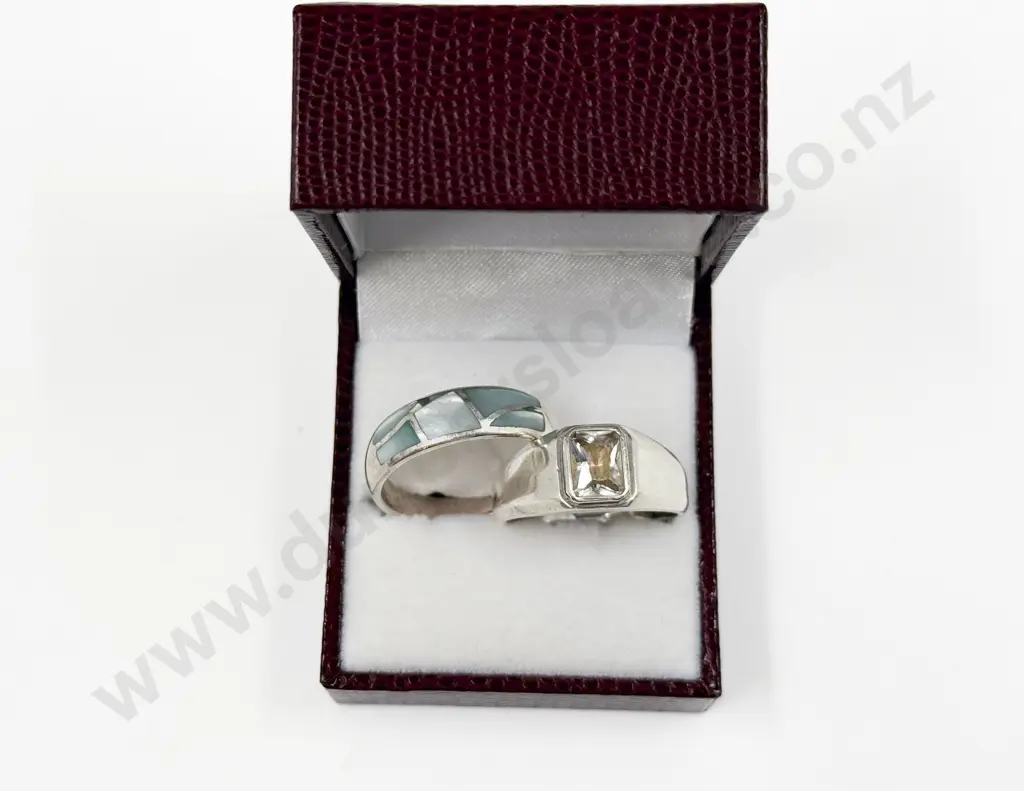 Two Sterling Silver Band Rings Image 1++