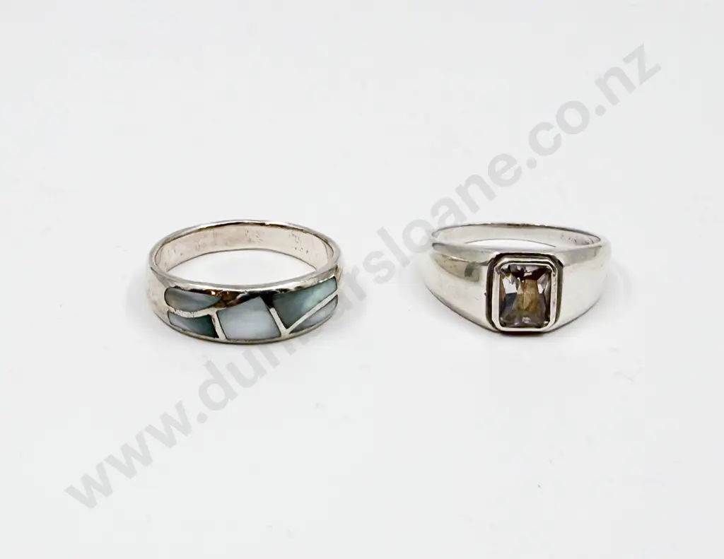 Two Sterling Silver Band Rings Image 1++