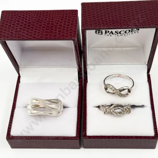 Three Sterling Silver Rings