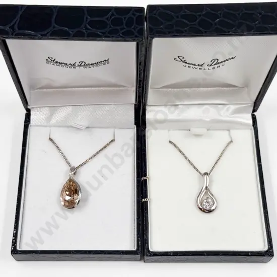 Sterling Silver Tear Drop Faceted Crystal Pendant and Other