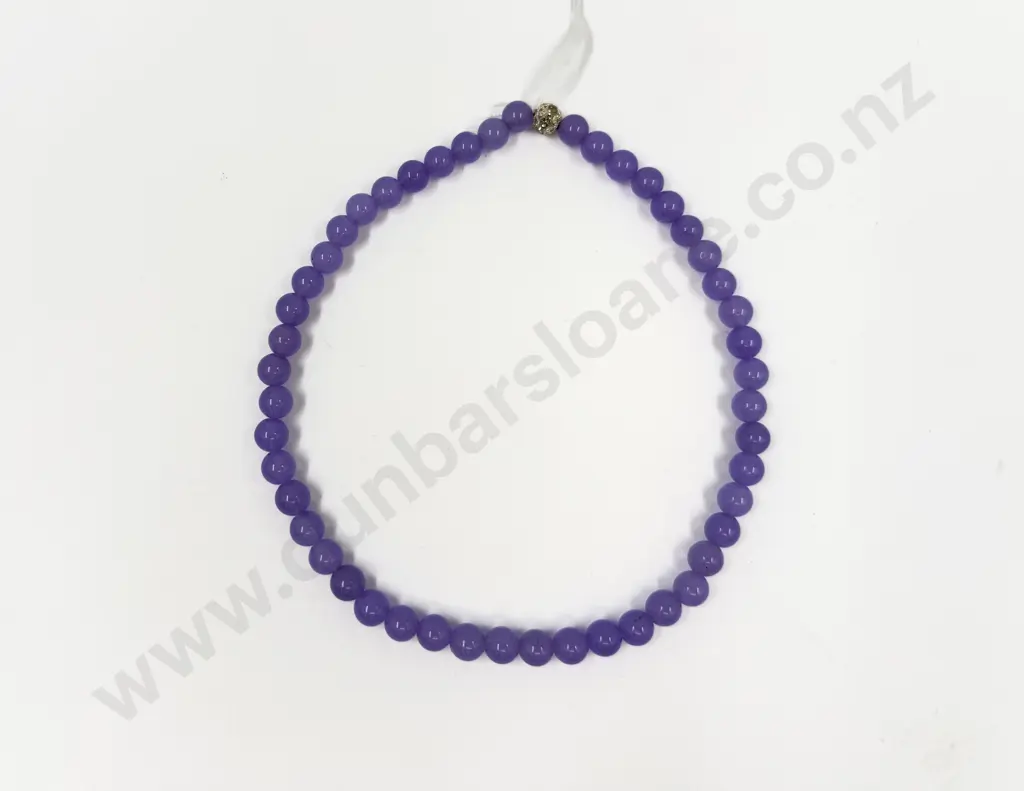 Single Strand Purple Jade Necklace Image 1++