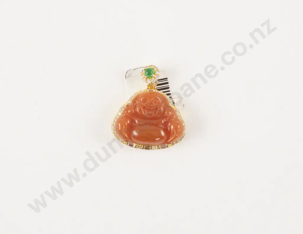Red Jade Buddha Pendant Necklace Image 1++