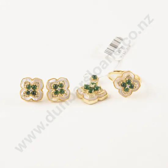 .925 Silver Gilt Suite of Pendant