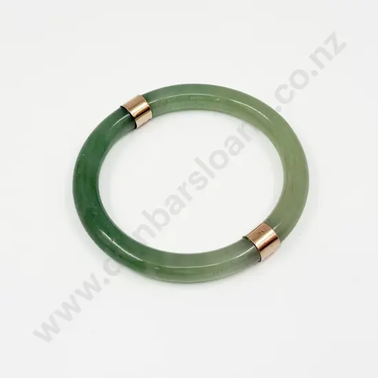 9ct Mounted Jade Bangle