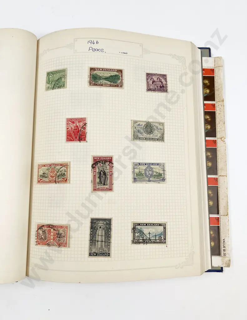 NZ Stamp Album Health with Miniatures C1935 - 1973 Used and Mint Singles Image 1++