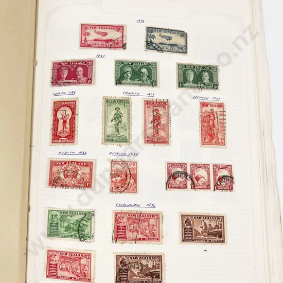 NZ Stamp Album C1936 - 1992 Singles very incomplete