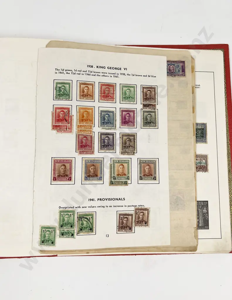 NZ Premier Printed Page Stamp Album EdwVII to Christmas 1974 some multiples Image 1++